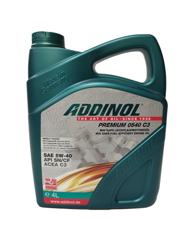 Моторное масло ADDINOL Premium 0540 C3 синтетика 5W40 4л