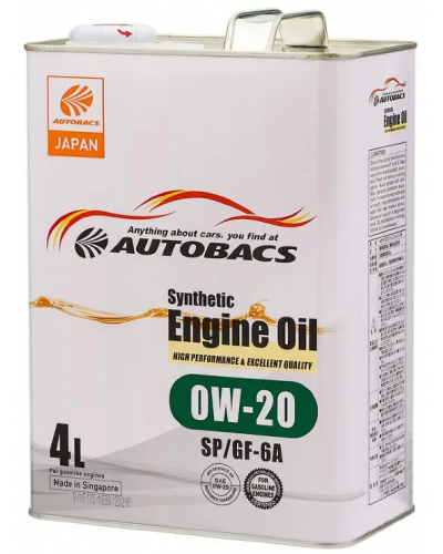 Моторное масло Япония AUTOBACS FS 0W20 SP/GF-6A 4л A00032230