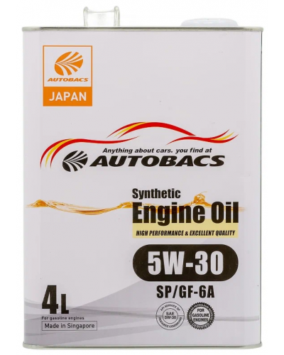 Моторное масло Сингапур AUTOBACS Engine oil SYNTETIC 5W30 SP/GF-6A 4л A00032428