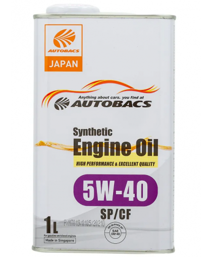 Моторное масло Сингапур AUTOBACS Engine oil SYNTETIC 5W40 SP/CF 1л A00032431