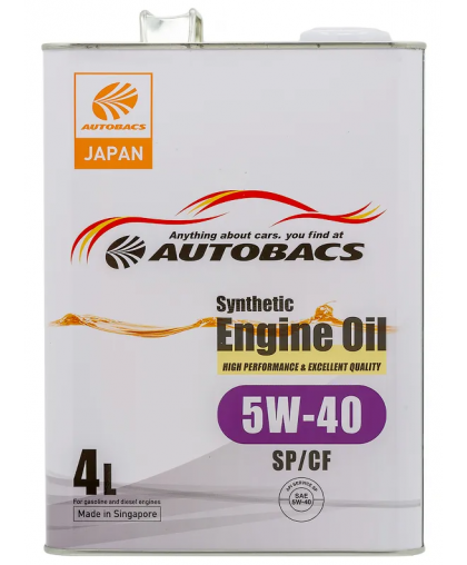 Моторное масло Сингапур AUTOBACS Engine oil SYNTETIC 5W40 4л SP/CF A00032432