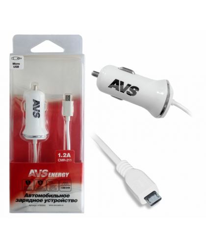 Зарядник для телефона micro USB 1.2A AVS A78029S