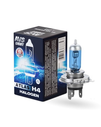 Лампа галогенная H4 12V 60/55W AVS ATLAS BOX 5000K A78889S