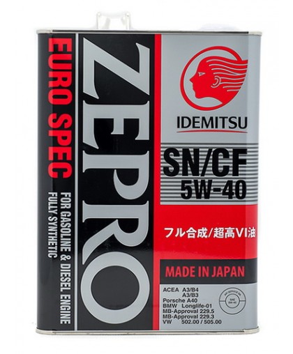 Idemitsu Zepro Euro Spec 5W40 SN/CF 4л