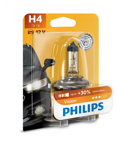 Лампа H4 12V 60/55W +30% PHILIPS 12342PRB1