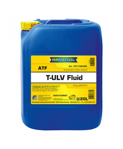 Трансмиссионное масло RAVENOL ATF T-ULV Fluid (20л) Ravenol 121114602001999
