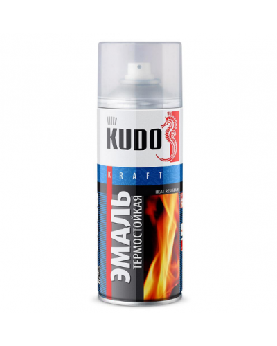 KUDO Краска термостойкая черная аэрозоль 520 мл. KU-5002 (12)