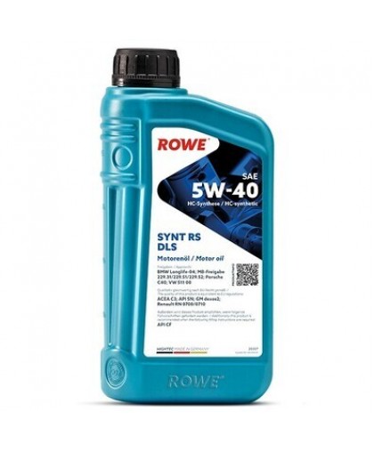 Моторное масло ROWE SYNT RS HC-D 5W40 A3/B4 -04/SN BMW LL01 502/505 1л ROWE 20163001099