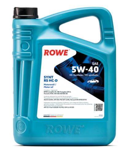 Моторное масло ROWE SYNT RS HC-D A3/B4-04/SN ll01 502/505 5л ROWE 20163005099