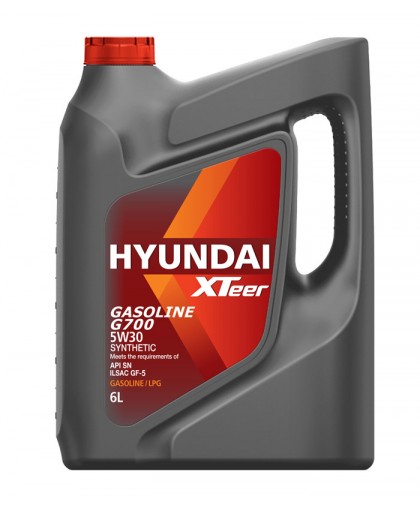 Масло моторное XTeer Gasoline G700 5W30 SN API SN, ILSAC GF-5, SYNTHETIC 6л HYUNDAI XTeer 1061135